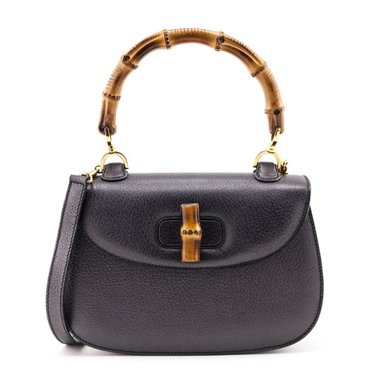 Gray Grained Calfskin Bamboo